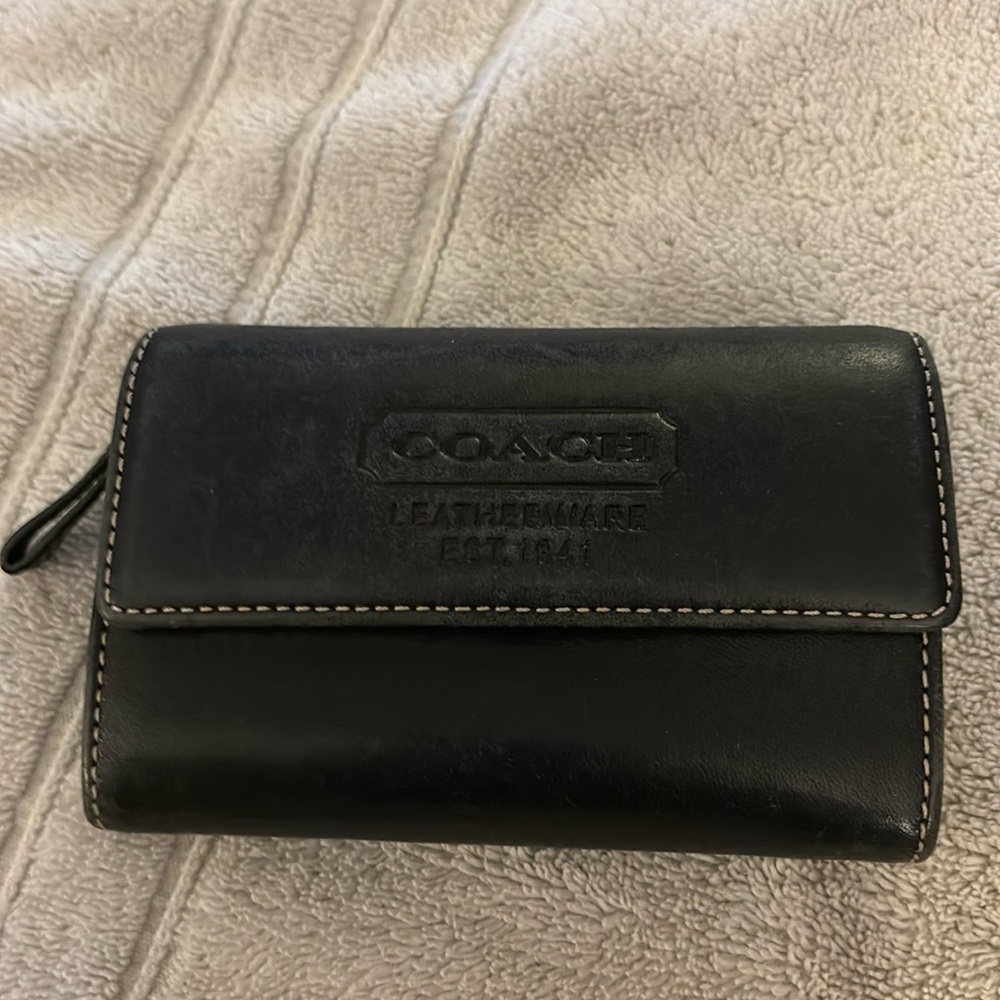 Coach black leather wallet